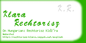 klara rechtorisz business card
